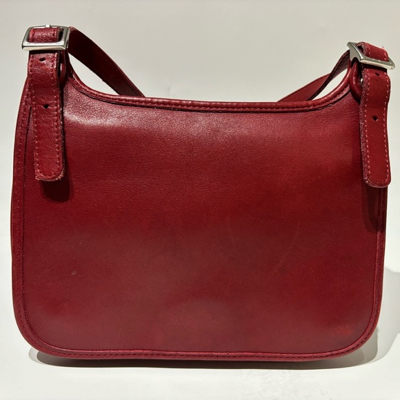 Coach Handbags - Rare Vintage Coach Red “Hippie Flap” Leather Bag